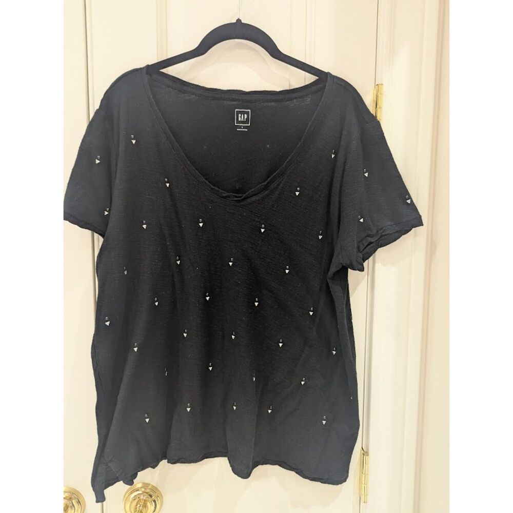Gap rhinestone embellished black top Large